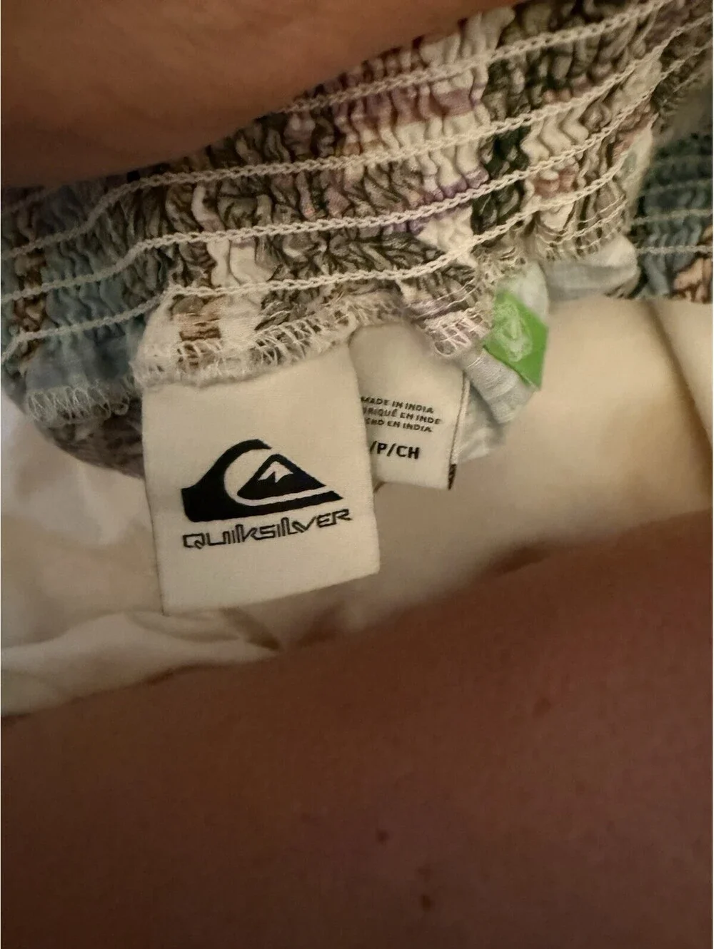 Quiksilver Tropical Print Shorts Womens Small Blue Organic Cotton Beach Summer